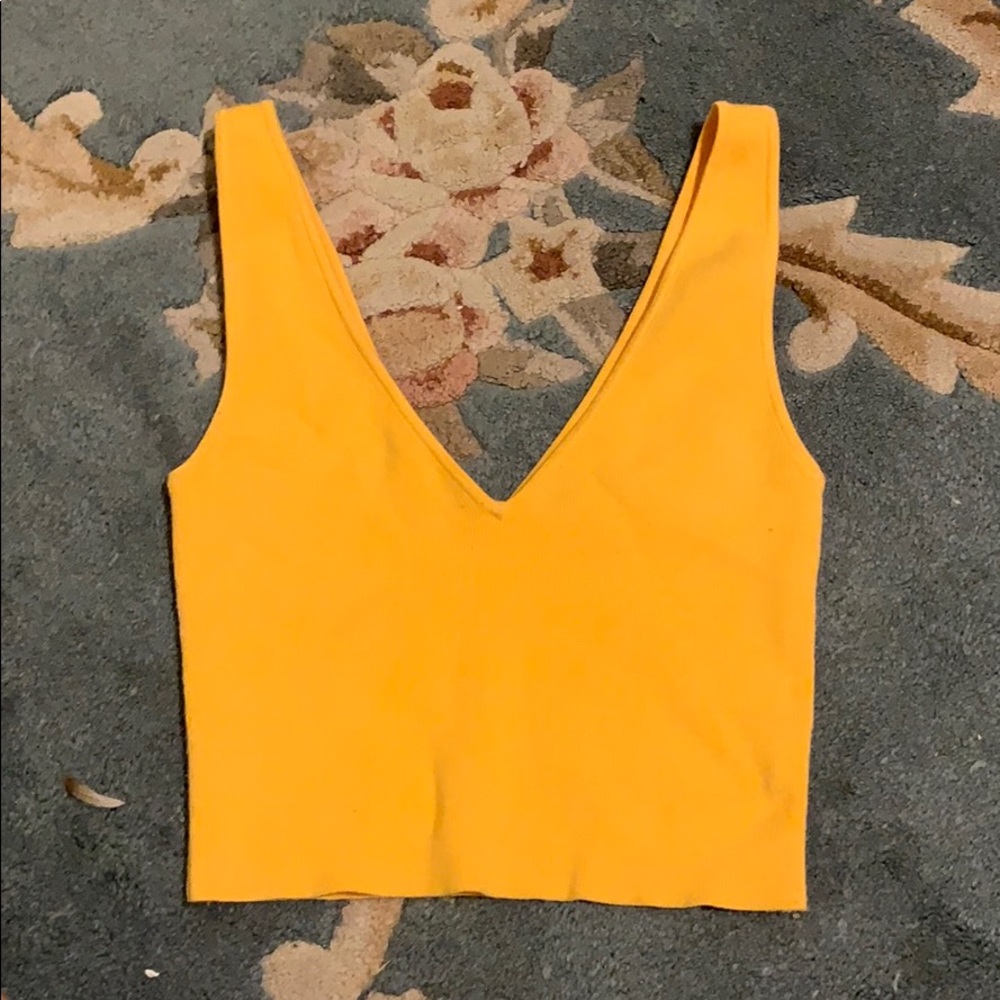 Yellow Aritzia Crop Top
